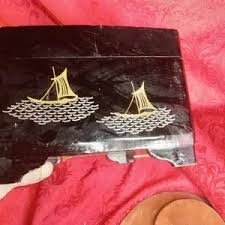 Jewelry | Vintage Japanese Mother Of Pearl Lcaquerware Black Cherry Pink Music Jewelry Box | Poshmark