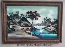 Antique Japanese Reverse Glass Painting | Hand-painted Back ...