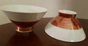 Stunning Asian Porcelain Orange & Gold Soup Rice Dipping ...