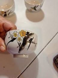 Set Of 3 VTG made In Japan Humming Rice Bowls With Gold Ring Trim On Bottom | eBay