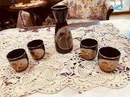 Vintage 5 Piece Porcelain Cobalt Blue SAKI SET Japanese Pitcher/Carafe & 4 Cups | eBay