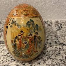 Royal Satsuma Egg Hand Painted Gold Trim From Japan ...