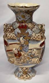 Kyoto Satsuma Moriage Japanese Vase | eBay