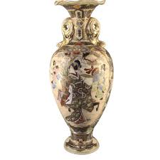 Antique Satsuma Figural Floral Palatial Size Floor Vase ...