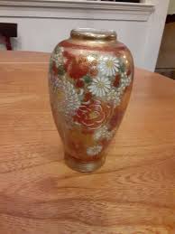 Antique Taisho Period Thousand Flowers Satzuma Vase 5.25 ...
