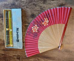 Vtg Set Of Chopsticks And Fan | eBay