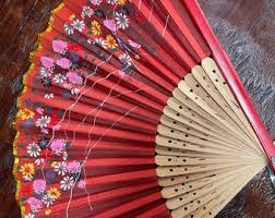 Vintage Japanese Hand Painted Paper Wooden Hand Fan Lot - Etsy