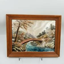 Vintage Hand made Landscape Embroidery Art Stitch art. | eBay