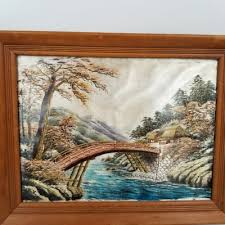 Vintage Hand made Landscape Embroidery Art Stitch art. | eBay Australia