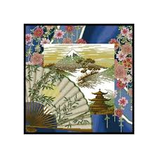 Japanese Pagoda Cross Stitch Pattern: Mountain Fan ...