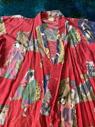 Vintage 1950's Mid Century Cotton Samurai Kimono Robe OSFA - Etsy UK