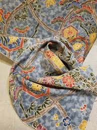 Vintage Japanese Silk Kimono Fabric/bingata Floral and ...