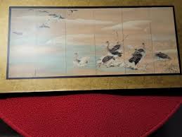 Toyo Japanese wood wall hanging. Waterfowl scenes. Beautiful ...