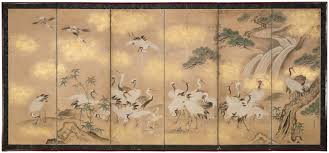 Tsurusawa Tangei (1687-1769) A superb pair of six-panel ...