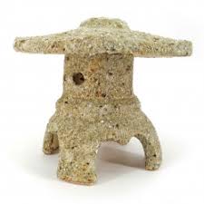 Medium ceramic free-standing lantern ornament, stone look - TORO