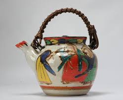 Antique/Vintage 20th century Colorfull Teapot with figures ...