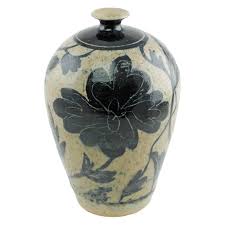 Vintage Marc Ward Sgraffito Salt Glaze Stoneware Bottle Form Vase With Cobalt Blue Floral and Foliate Decoration - Etsy