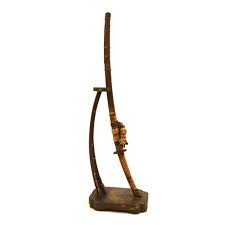 Sold at Auction: MILITARIA. Signed Tachi Koshirae Sword and Stand.