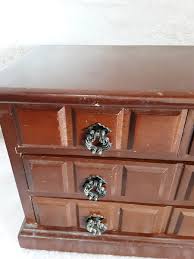 Wooden 4 Drawer Gold Velvet Lined Drawers Musical Wind-Up ...