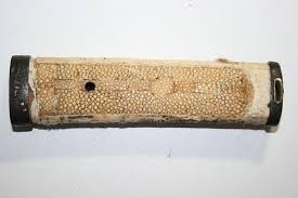 稀少！風雅！時代物本歌 銅地縁頭・風景図金銀銅象嵌入り！山河を