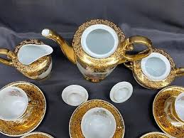 17 Piece Set ~ Polovi Germer Brazil ~ Teapot, Creamer, Sugar, (6) Cups & Saucers | eBay