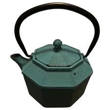Cast Iron Tea Pot Teal Turquoise Teapot W Handle Metal Ware ...