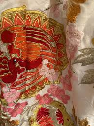 Vtg Silk Brocade Japanese Wedding Kimono Uchikake Red Lining Embroidered | eBay