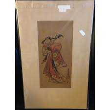 19th Century Japanese Torii Kiyomasu Japanese Wood Block ...