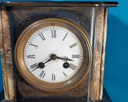 Victorian Japy Freres Paris 1860's Black Marble Mechanical ...