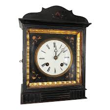Antique Black Forest Painted Ebonised Wall Clock From Around ...