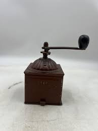 Vintage PE Metal Coffee Grinder Brown Manual Hand Crank Mill ...