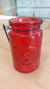 Vintage Genuine Crafted & Original Red Glass Jar with Metal ...