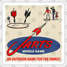 Defunct 60s Lawn Jarts Missile Game - Jarts - Sticker ...