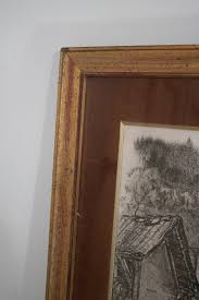 1970s French Post House Charcoal Painting For Sale at 1stDibs