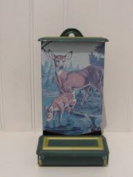 Vintage Metal Hanging Matchstick Holder Deer Pattern ...