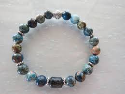 Apatite Blue Sea Sediment Imperial Jasper Gemstone Stretch ...
