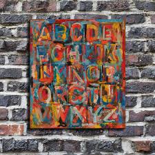 Jasper Johns 'number and Alphabet' Waterproof Vinyl Fabric ...