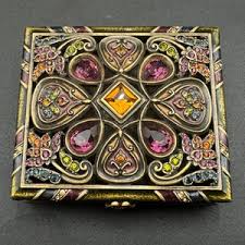 Vintage Jay Strongwater Round Flower Burgundy Jeweled Trinket Box - Etsy