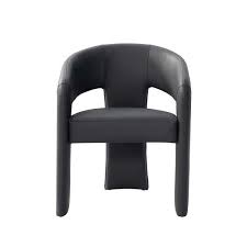 Chic Home Shandra Dining Chair Faux Leather Upholstered Curved Seat Back Sculptural Base - Bed Bath & Beyond - 37013980