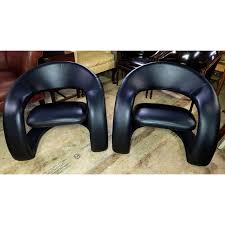 Pair of Vintage Jaymar Attributed Postmodern Sculptural Cantilever Tongue Chairs | The Eclectic Motif Online Furniture Boutique