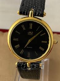 Vintage Jaz Paris Ladies Watch: Black Dial, Gold Accents ...