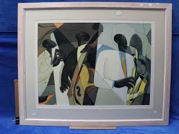 Sold at Auction: Joseph Deweese Holston, FRAMED SERIGRAPH OF A PICTURE TITLED 'JAZZ AT TAKOMA STATION' BY JOSEPH HOLSTON