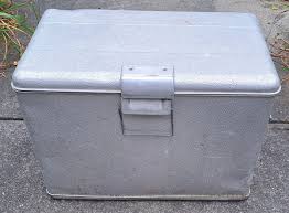 Vntg 1950's J.C. Higgins Aluminum Cooler Ice Chest & Bottle ...