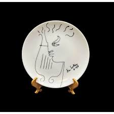 Set of 4 Jean Cocteau Plates by Limoges, 1958 | Chairish