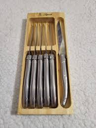 1 ) 6 Laguiole de Table France Inox Steak Knives In Box ...