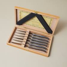 Laguiole 6 Piece Steak Knife Set, Stainless Steel in Wood ...