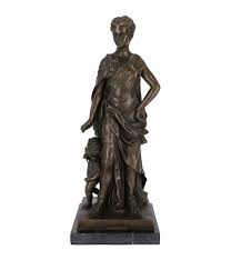 Decorative Antique Bronze Sculpture Statue Lady Figure ...