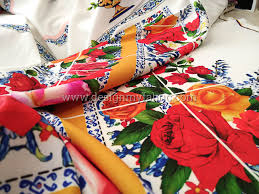 1.2 yard Gold vase majolica floral crepe fabric #80359 ...