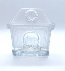 Nybro Swedish Glass Christmas Fireplace Vintage Glass Tea ...
