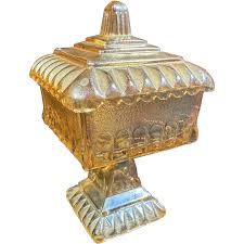 Vintage Jeanette Glass Wedding Cake Box Dish with Lid. For ...